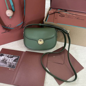 Loro Piana Women's Ghiera M/i Shoulder Bag / Deep Lichen Green