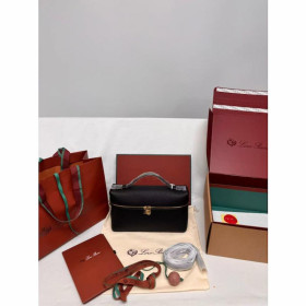 Loro Piana Grained Calfskin Extra Pocket leather handbag