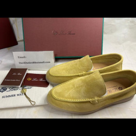 Loro Piana Men/Women's Summer Walk Moccasin Flat Shoes In Yellow