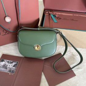 Loro Piana Women's Ghiera Small Shoulder Bag / Deep Lichen Green
