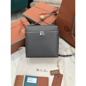 Loro Piana Women's Extra Pocket Backpack / Dark Gray/Rolled Silver
