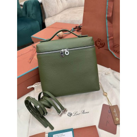 Loro Piana Women's Extra Pocket Backpack / Dark Green/Rolled Silver
