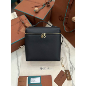Loro Piana Women's Extra Pocket Backpack / Navy Blue/Rolled Gold