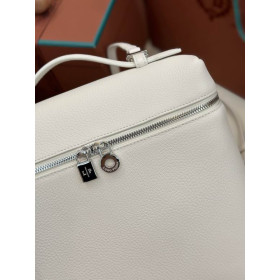 Loro Piana Women's Extra Pocket Backpack / Whisper White/Rolled Silver