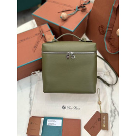 Loro Piana Women's Extra Pocket Backpack / Army Green/Rolled Silver