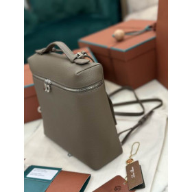 Loro Piana Women's Extra Pocket Backpack / Elephant Gray/Rolled Silver