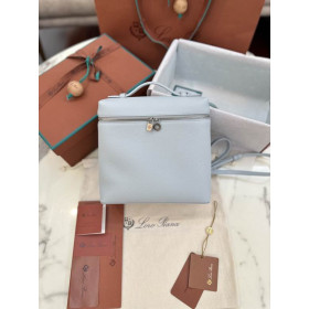 Loro Piana Women's Extra Pocket Backpack / Baby Blue/Rolled Silver