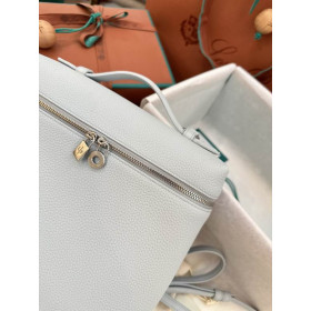 Loro Piana Women's Extra Pocket Backpack / Baby Blue/Rolled Silver