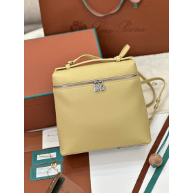 Loro Piana Women's Extra Pocket Backpack / Creamy Yellow/Rolled Silver
