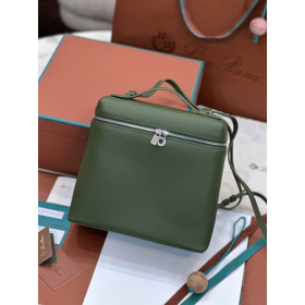 Loro Piana Women's Extra Pocket Backpack / Olive Green/Rolled Silver