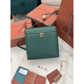 Loro Piana Women's Extra Pocket Backpack / Dark Green/Rolled Gold
