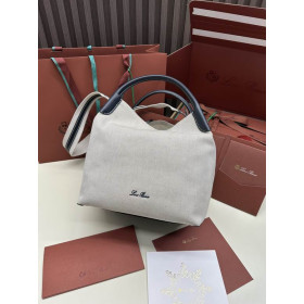 Loro Piana Women's Bale Bucket Bag / Whisper White/Black