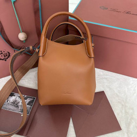 Loro Piana Women's Bale Small Bucket Bag / Caramel