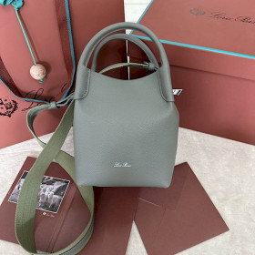 Loro Piana Women's Bale Small Bucket Bag / Grayish Green