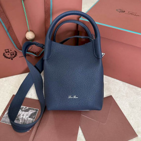 Loro Piana Women's Bale Small Bucket Bag / Dark Blue