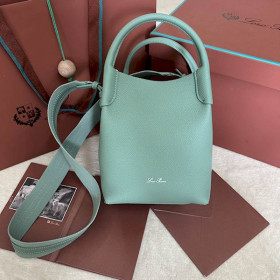 Loro Piana Women's Bale Small Bucket Bag / Light Cyan
