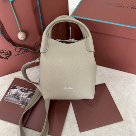 Loro Piana Women's Bale Small Bucket Bag / Light Khaki