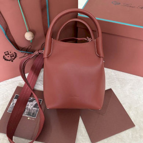 Loro Piana Women's Bale Small Bucket Bag / Reddish Brown