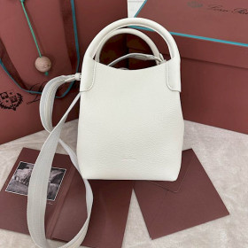 Loro Piana Women's Bale Small Bucket Bag / Off-White