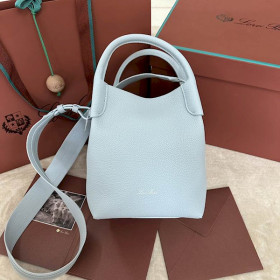 Loro Piana Women's Bale Small Bucket Bag / Light Blue