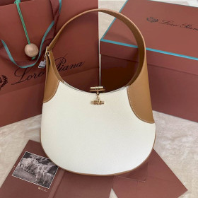 Loro Piana Women's Bobb/ Shoulder Bag / Whisper White/Wheat Bran
