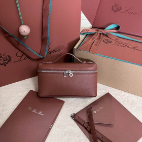 Loro Piana Women's Extra Small Pocket Bag / Reddish Brown/Rolled Silver