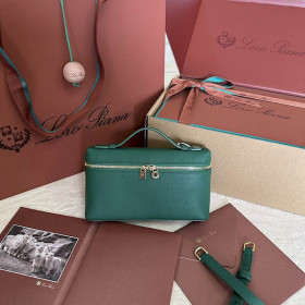 Loro Piana Women's Extra Small Pocket Bag / Peacock Green/Rolled Gold