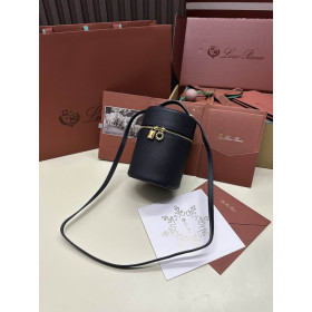 Loro Piana Women's Extra Embossed M/i Cyl/der Bag / Navy Blue
