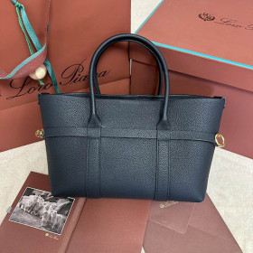Loro Piana Women's Ghiera Small Shopper Bag / Navy Blue