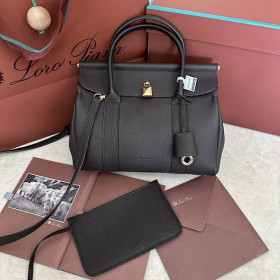 Loro Piana Women's Small Loom Bag / Charcoal Gray