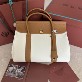 Loro Piana Women's Loom Bag / Whisper White/Wheat Bran