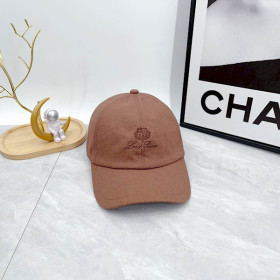 Loro Piana Baseball Cap with Elasticated back Cashmere Storm System in caramel brown
