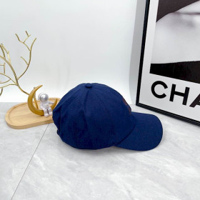 Loro Piana Baseball Cap with Elasticated back Cashmere Storm System in navy blue and brown