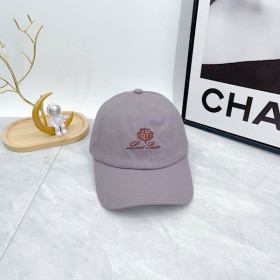 Loro Piana Baseball Cap with Elasticated back Cashmere Storm System in purple and brown