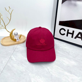 Loro Piana Baseball Cap with Elasticated back Cashmere Storm System in red