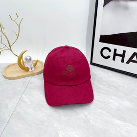 Loro Piana Baseball Cap with Elasticated back Cashmere Storm System in red and brown