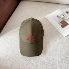 Loro Piana Baseball Cap with Elasticated back Microfibre Storm System in army green and red brown