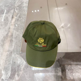 Loro Piana Baseball Cap with Elasticated back Microfibre Storm System in army green and yellow