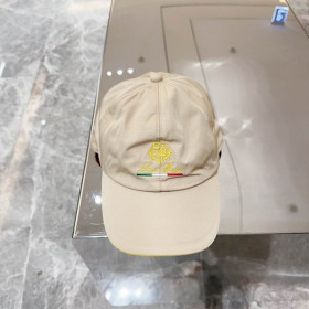 Loro Piana Baseball Cap with Elasticated back Microfibre Storm System in beige and yellow