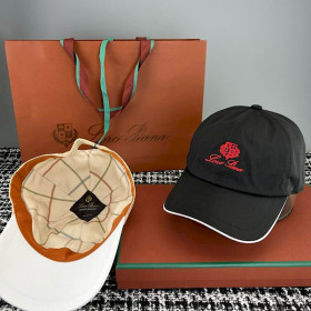 Loro Piana Baseball Cap with Elasticated back Microfibre Storm System in black and red