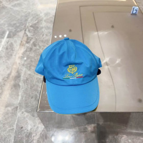 Loro Piana Baseball Cap with Elasticated back Microfibre Storm System in blue and yellow