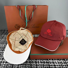 Loro Piana Baseball Cap with Elasticated back Microfibre Storm System in burgundy and red