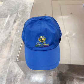 Loro Piana Baseball Cap with Elasticated back Microfibre Storm System in dark blue and yellow