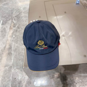Loro Piana Baseball Cap with Elasticated back Microfibre Storm System in dusty blue and yellow