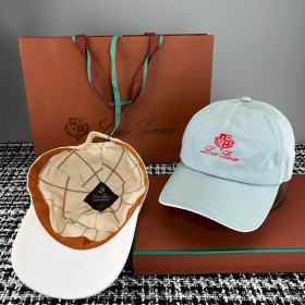 Loro Piana Baseball Cap with Elasticated back Microfibre Storm System in light blue and red