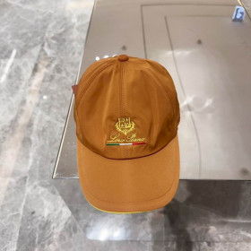 Loro Piana Baseball Cap with Elasticated back Microfibre Storm System in light brown and yellow