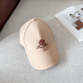 Loro Piana Baseball Cap with Elasticated back Microfibre Storm System in nude beige and red brown