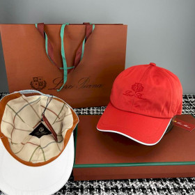 Loro Piana Baseball Cap with Elasticated back Microfibre Storm System in red