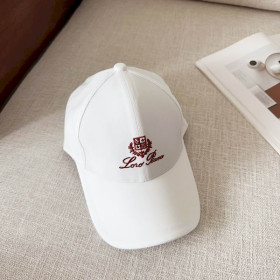 Loro Piana Baseball Cap with Elasticated back Microfibre Storm System in white and red brown