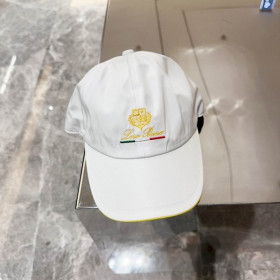 Loro Piana Baseball Cap with Elasticated back Microfibre Storm System in white and yellow